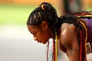 Sha'Carri Richardson of Team United States looks on ahead of the Women's 200m Semi-Final during the 2023 World Athletics Championships at the National Athletics Centre in Budapest, Hungary.